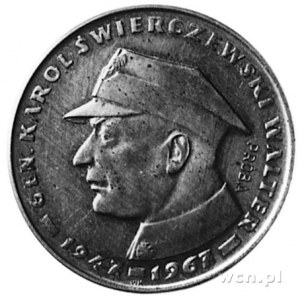 10 złotych 1967- Głowa gen. Karola Świerczewskiego w cz...