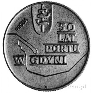 10 złotych 1972- Pięćdziesiąt Lat Portu w Gdyni, na rew...