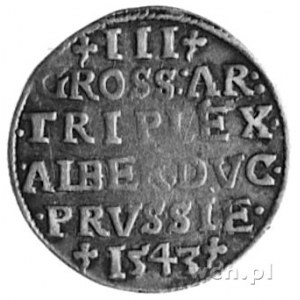 trojak 1543, Królewiec, j.w., Kop.III.2