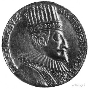 medal nie sygnowany 1593, Aw: Popiersie króla w wysokim...