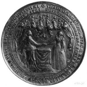 medal zaślubinowy autorstwa Sebastiana Dadlera wybity z...