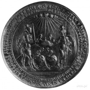 medal zaślubinowy autorstwa Sebastiana Dadlera wybity z...