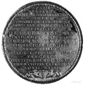 medal sygnowany h (Jan Höhn jun.) wybity w 1660 roku z ...