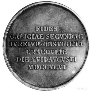 medal sygnowany J N Wirt, wybity w 1796 roku z okazji p...