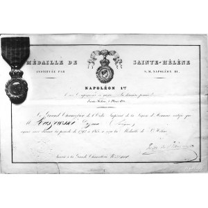 medal św. Heleny wraz z dokumentem nadania i aktami zaw...
