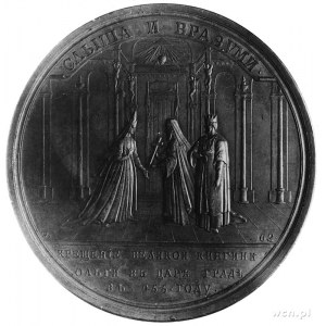 medal historyczny XVIII w., sygn. T.I. (T. Iwanow), Aw:...