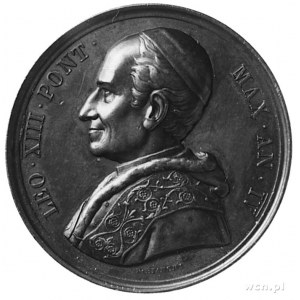 medal z roku 1881- Leon XIII (1878-1903), Aw: Popiersie...