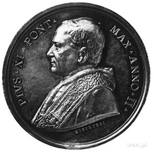 medal z roku 1923- Pius XI (1922-1939), Aw: Popiersie p...