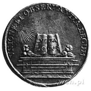 odbitka w srebrze dukata z 1742 roku, Aw: Popiersie Kar...