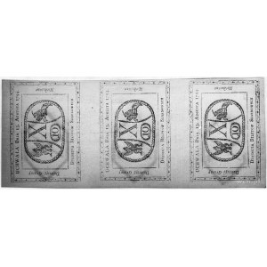 3 x 10 groszy 13.08.1794, Pick A9, trzy banknoty nie ro...