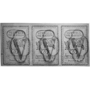 3 x 5 groszy 13.08.1794, Pick A8, trzy banknoty nie roz...