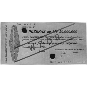przekaz na 50.000.000 marek polskich, 20.11.1923, Pick ...