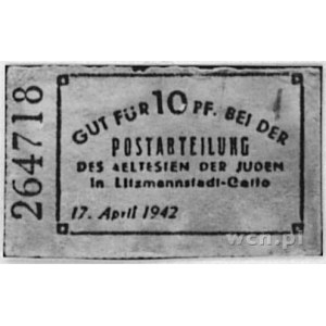 bon pocztowy wartości 10 fenigów, 17.04.1942, Kow.Ł8, P...