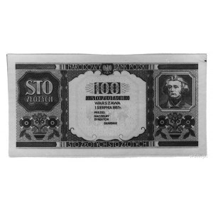 100 złotych 1.08.1957, banknot z wizerunkiem Mickiewicz...
