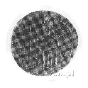 denar, 1173-1185 ewen. 1177-1185/90, Aw: Biskup z krzyż...