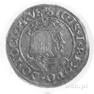 grosz 1530, Toruń, Aw: Popiersie w koronie i napis, Rw:...