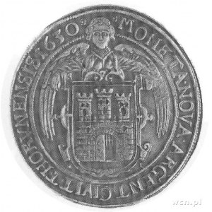 talar 1630, Toruń, Aw: Popiersie w zbroi i koronie oraz...