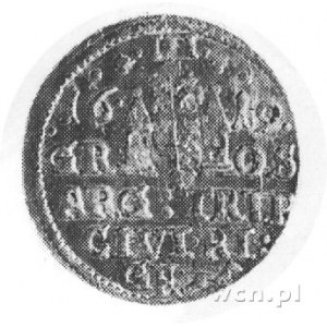 trojak 1619, Ryga, Aw: Popiersie w koronie i napis, Rw:...
