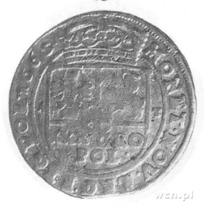 złotówka (tymf) 1665, Bydgoszcz, Aw: Monogram i napis, ...