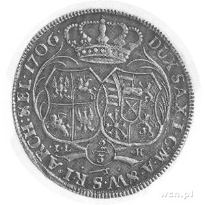 2/3 talara (gulden) 1706, Aw: Popiersie w wieńcu laurow...