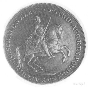 talar wikariacki 1741, Drezno, Aw: Król na koniu i napi...