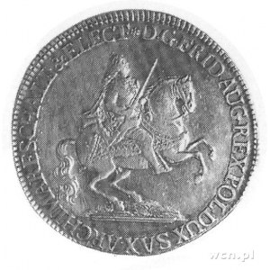 półtalar wikariacki 1741, Drezno, Aw: Król na koniu i n...