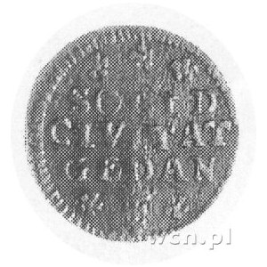 szeląg 1757, Gdańsk, Aw: Monogram, Rw: Napis, Gum.2203,...