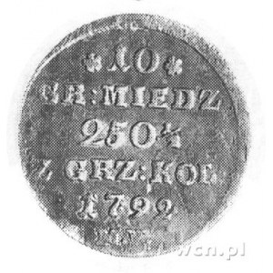10 groszy 1792, Warszawa, j.w., Plage 238, Kop.394.I.6a...
