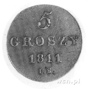 5 groszy 1811 IS, Warszawa, Aw: Wielopolowa tarcza herb...