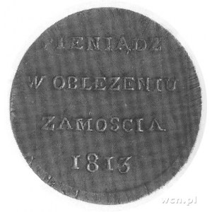 6 groszy 1813, Zamość, Aw: Napis, Rw: Nominał, dwie gał...
