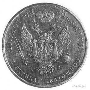 10 złotych 1821, Warszawa, j.w., Plage 24 -R-, Dav.248