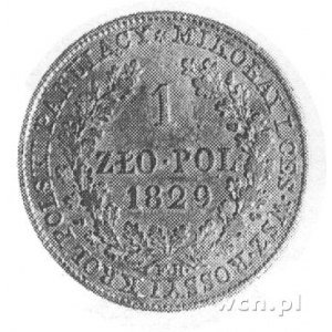 1 złoty 1829, Warszawa, Aw: Głowa i napis, Rw: Orzeł i ...