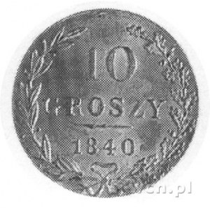 10 groszy 1840, Warszawa, Aw: Orzeł carski, Rw: Nominał...