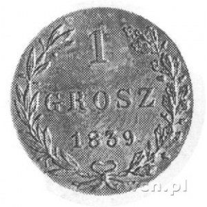 1 grosz 1839, Warszawa, j.w., Petersburg- nowe bicie z ...