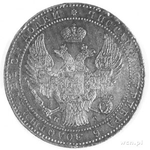 1 1/2 rubla= 10 złotych 1835, Petersburg, j.w., wyjątko...