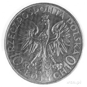 10 złotych 1933, Warszawa, Głowa Kobiety