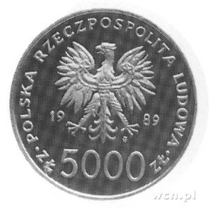 5.000 złotych 1989, Jan Paweł II, wybito 1.000 sztuk, z...