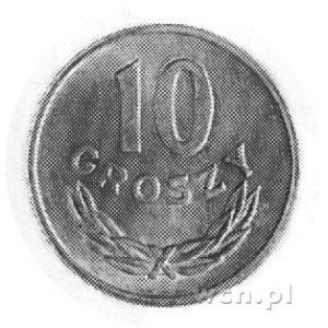 10 groszy 1973, bez znaku mennicy; nie notowane w liter...