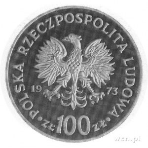 100 złotych 1973, mała głowa Kopernika, wybito 1222 szt...