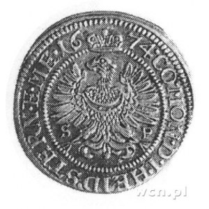 3 krajcary 1674, Oleśnica, Aw: Popiersie i napis, Rw: O...