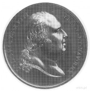 Ludwik XVIII, medal sygn. Andrieu wybity w 1815 r. z ok...