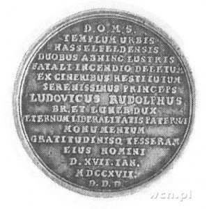 medal wybity w 1717 r. z okazji odnowienia zniszczonego...
