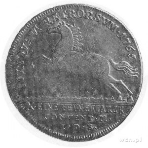 talar 1763, Aw: Popiersie, w otoku napis, Rw: Koń, w ot...