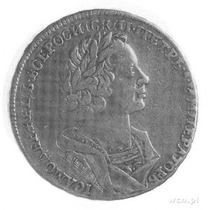rubel 1725, Aw: Popiersie i napis w otoku, Rw: Krzyż z ...