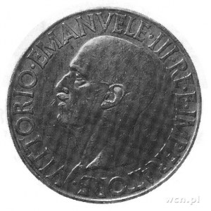 20 lirów 1936, Aw: Głowa króla Wiktora Emanuela, napis ...