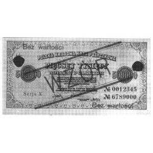 500.000 marek polskich 30.08.1923, Serja X No 0012345, ...