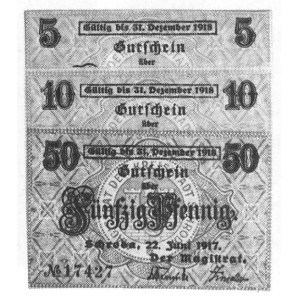 Schroda (Środa) 5, 10 i 50 fenigów 22.06.1917, Schoenaw...