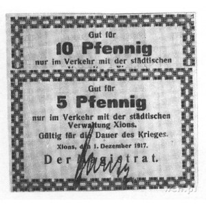 Xions (Książ Wlkp.) 5, 10 fenigów 1,12.1917, Schoenawa ...