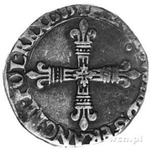 1/4 ecu 1585, Bayonne, Aw: Krzyż i napis, Rw: Tarcza he...
