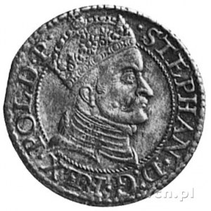 grosz 1579, Gdańsk, Aw: Popiersie w koronie i napis, Rw...